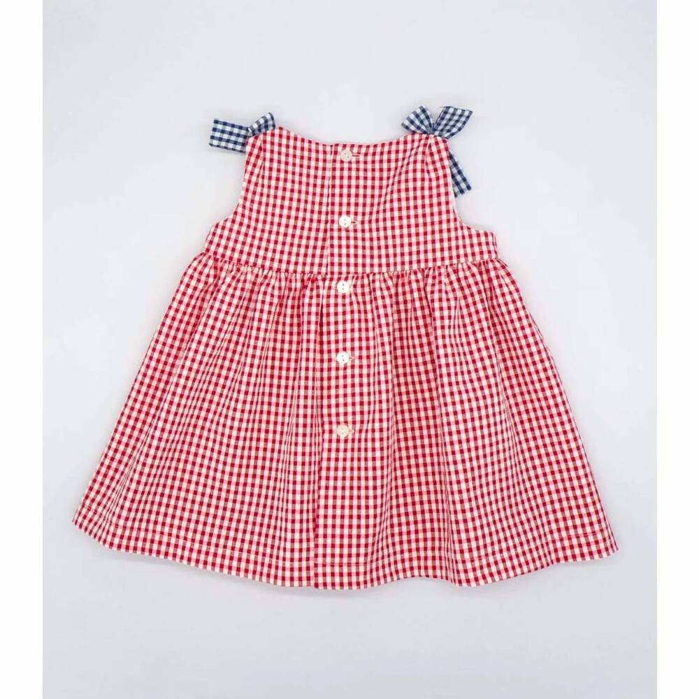 NEW FINA EJERIQUE girl's gingham pocket dress in red - Picture 3 of 3